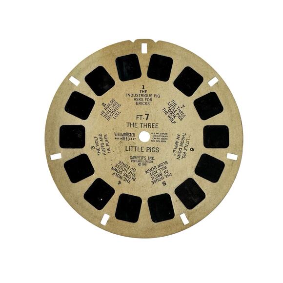 Vintage View-Master Single Reel #FT-7 The Three Little Pigs 1948 - Picture 1 of 5